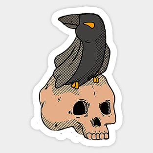 Crow on Skull Sticker